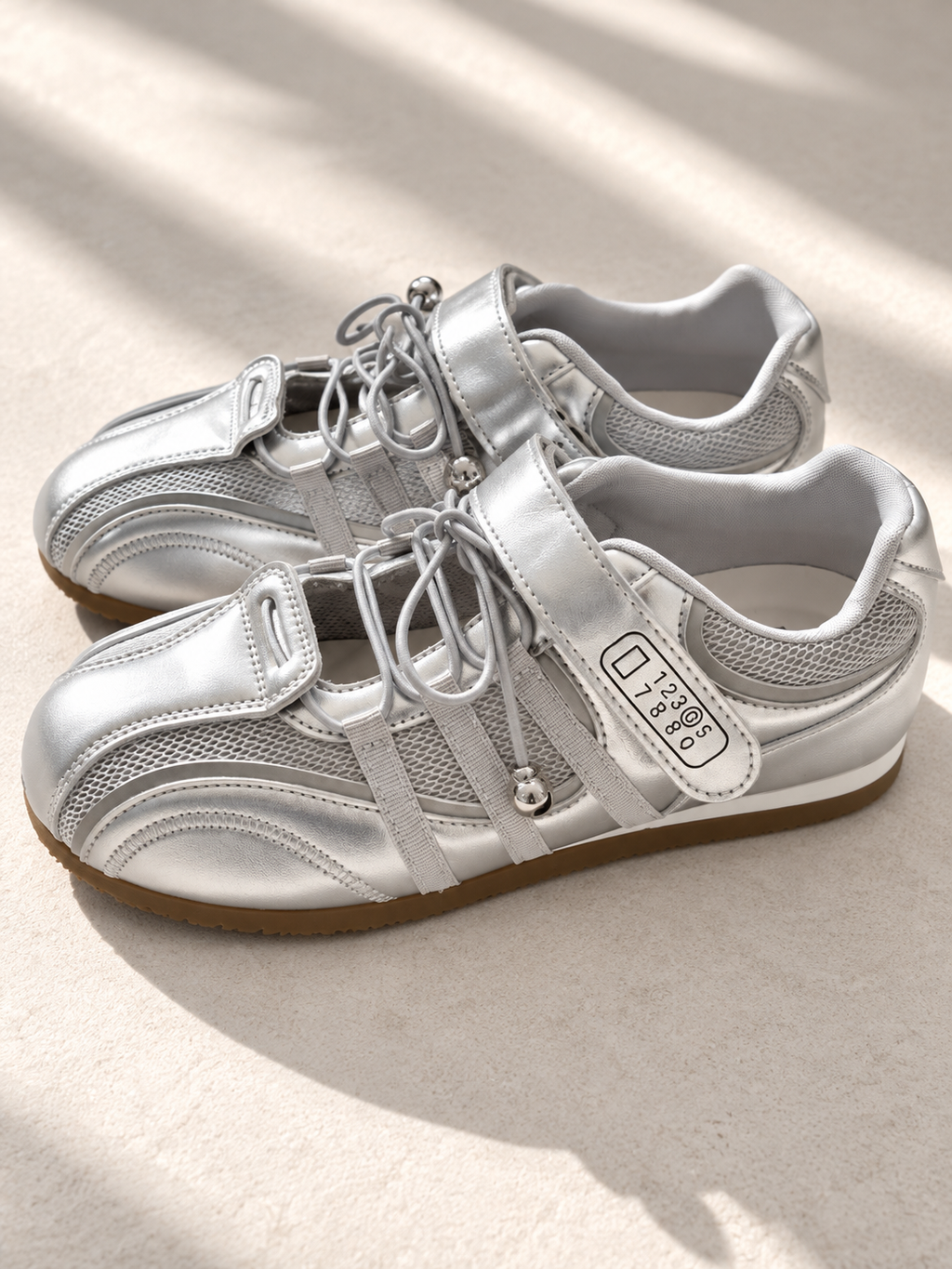 GREYA – Basket ballerine argentée