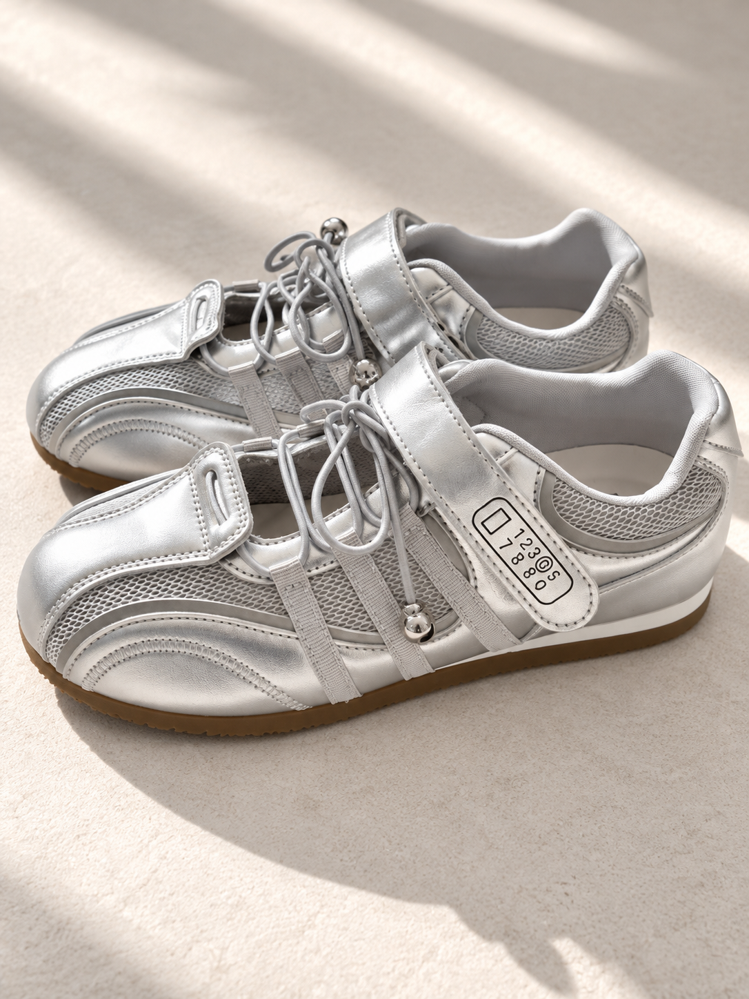 GREYA – Basket ballerine argentée